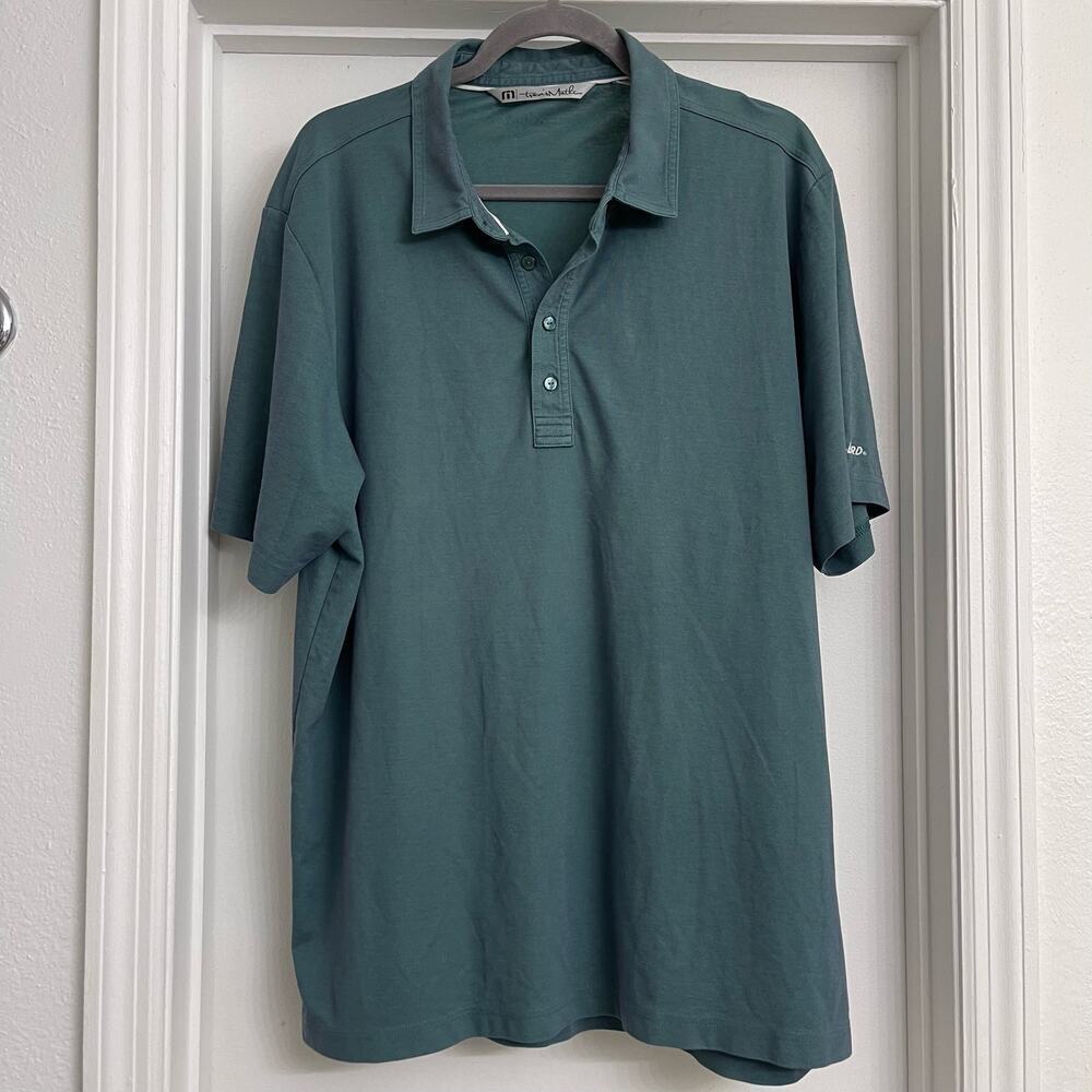 Travis Mathew Short Sleeve Polo Green Sz XL Rain Bird Golf Performance Preppy